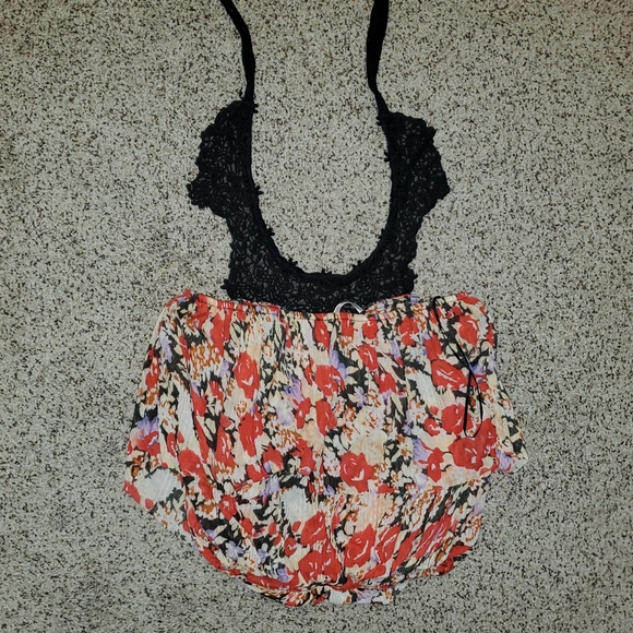 FREE PEOPLE Embroidered FLORAL FLOWY TANK TOP Blouse - Picture 5 of 5